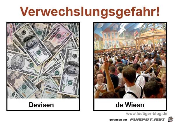 Achtung - Verwechslungsgefahr