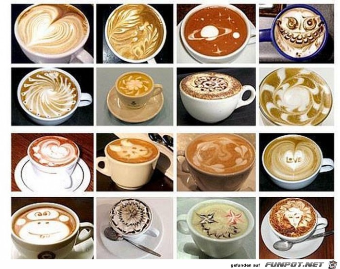 Kreative Kaffeemuster