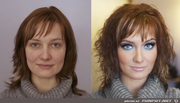 17 Frauen mit und ohne MakeUp