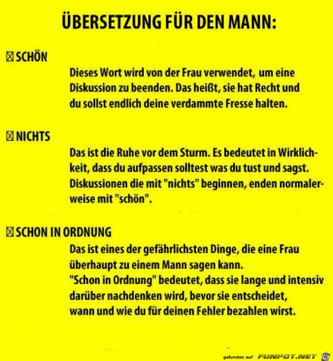 Übersetzung für den Mann Übersetzung für den Mann