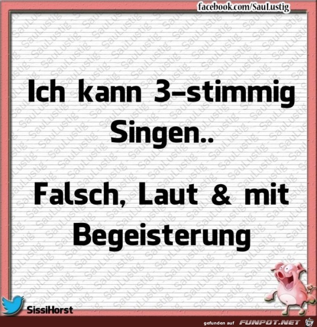 Ich kann 3 stimmig singen