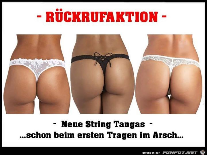 Stringtanga Rückrufaktion Stringtanga Rückrufaktion