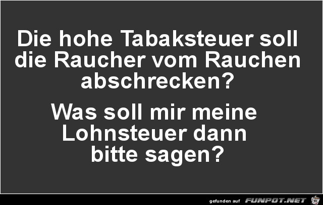 hohe Tabaksteuer