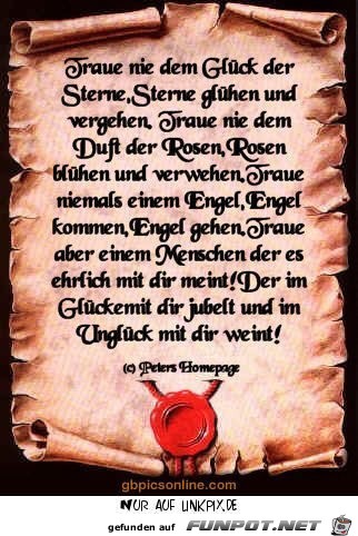 traue nie dem Glueck der Sterne traue nie dem Glueck der Sterne