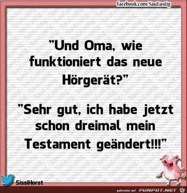 Oma hat ein neues Hrgert