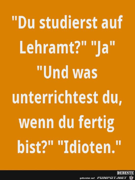 du studierst du studierst