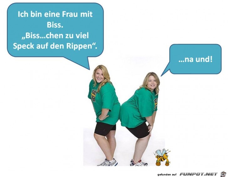 Frau mit Biss