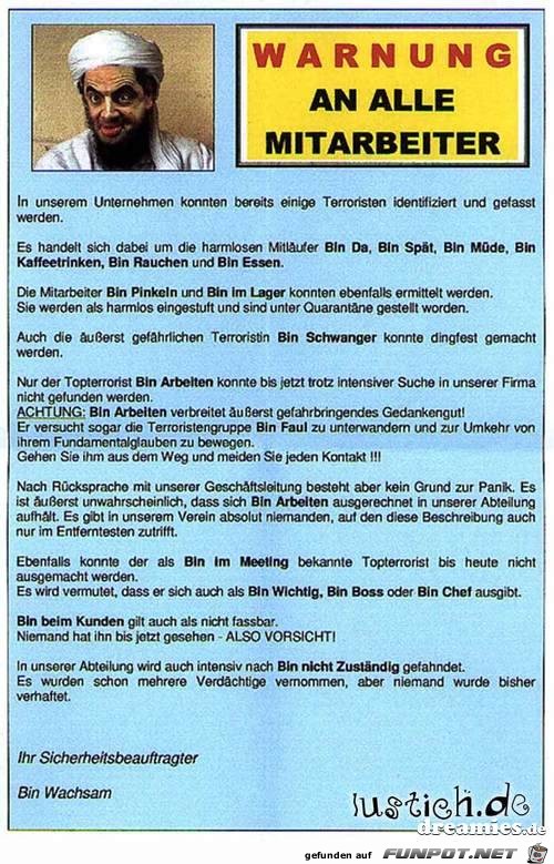 Warnung an alle Warnung an alle