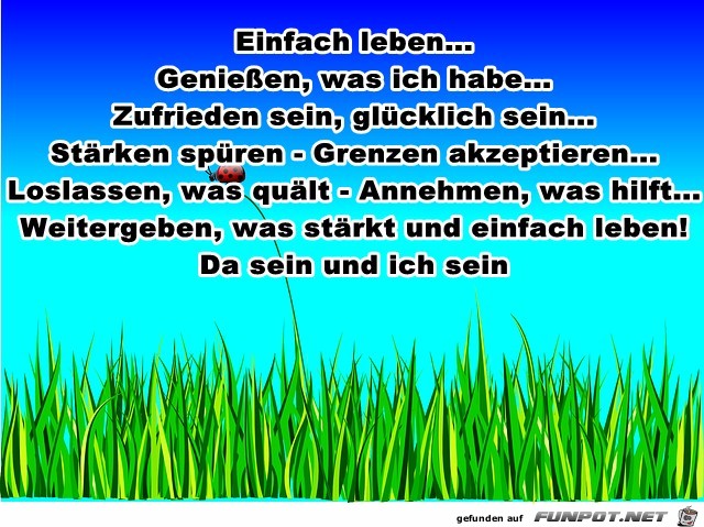 einfach leben