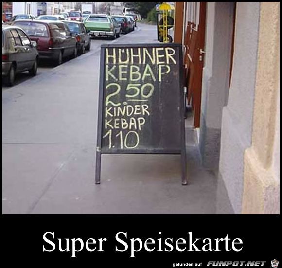 super Speisekarte