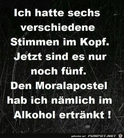 Ich hatte 6 Stimmen im Kopf... Ich hatte 6 Stimmen im Kopf...