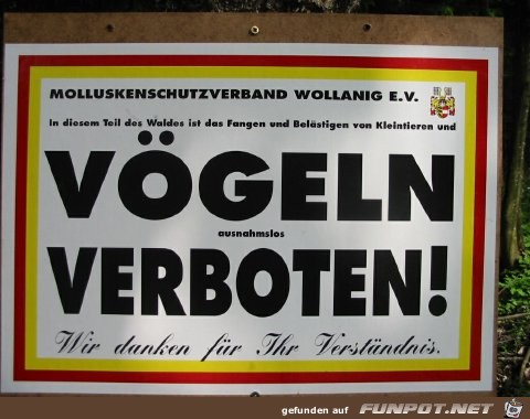 Vgeln verboten