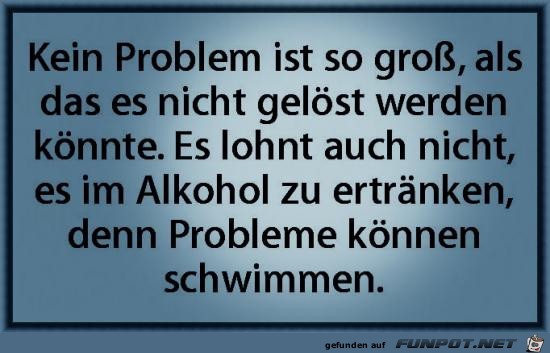 Alkohol ist nicht immer eine Lsung :-)