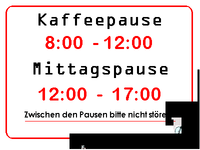 wichtige Pausenzeiten wichtige Pausenzeiten