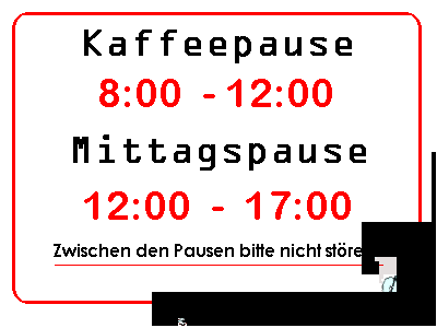 wichtige Pausenzeiten