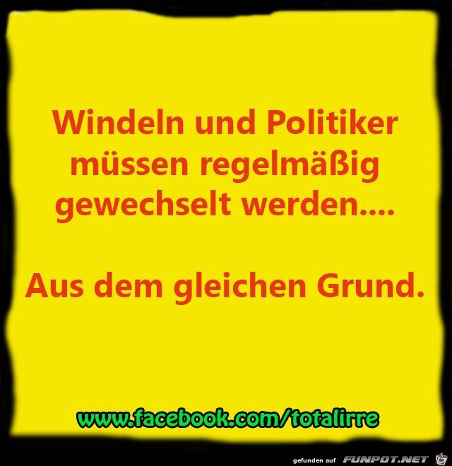 Windeln und Politiker müssen... Windeln und Politiker müssen...