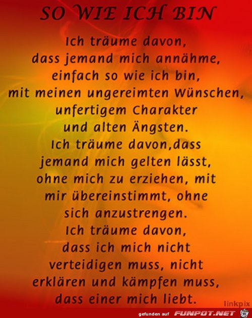 so wie ich bin so wie ich bin