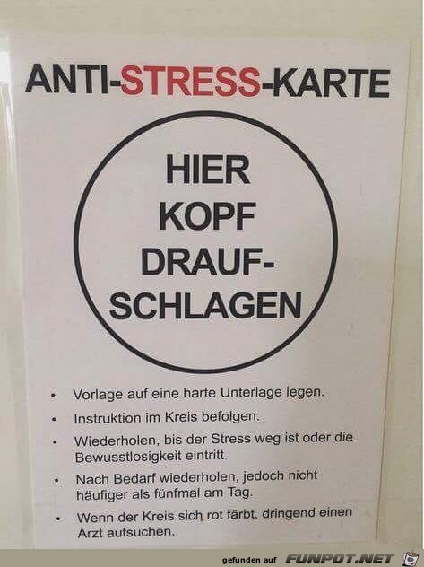 Anti Stress Karte Anti Stress Karte