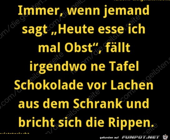 Schokolade bricht sich Rippen Schokolade bricht sich Rippen