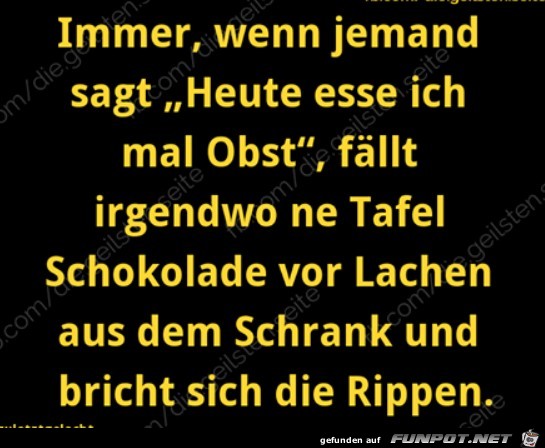 Schokolade bricht sich Rippen