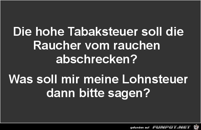 hohe Tabaksteuer