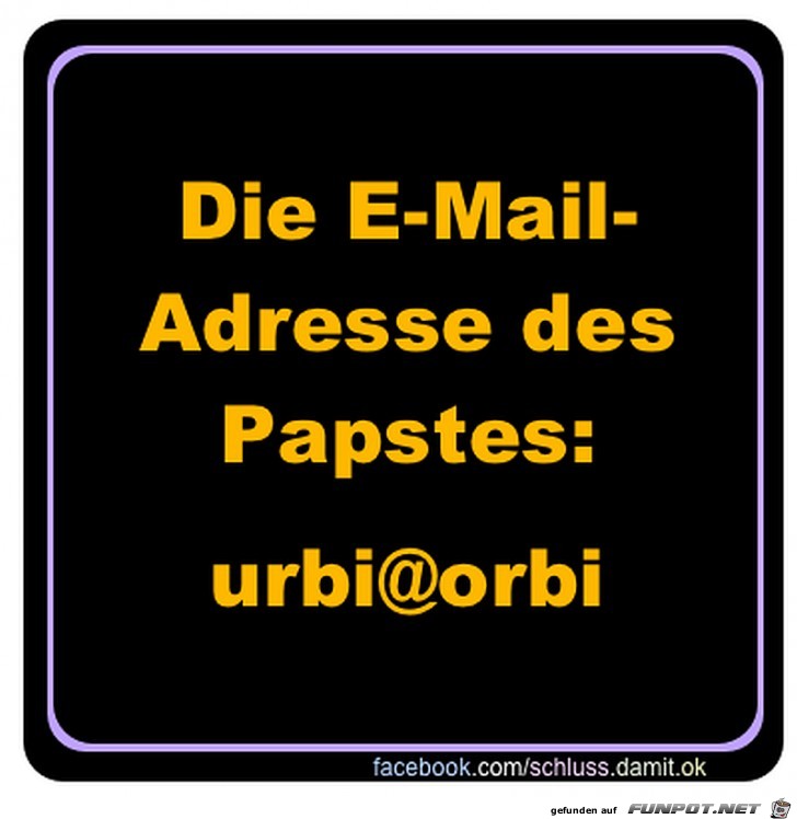 Die E-Mail Adresse des Papstes