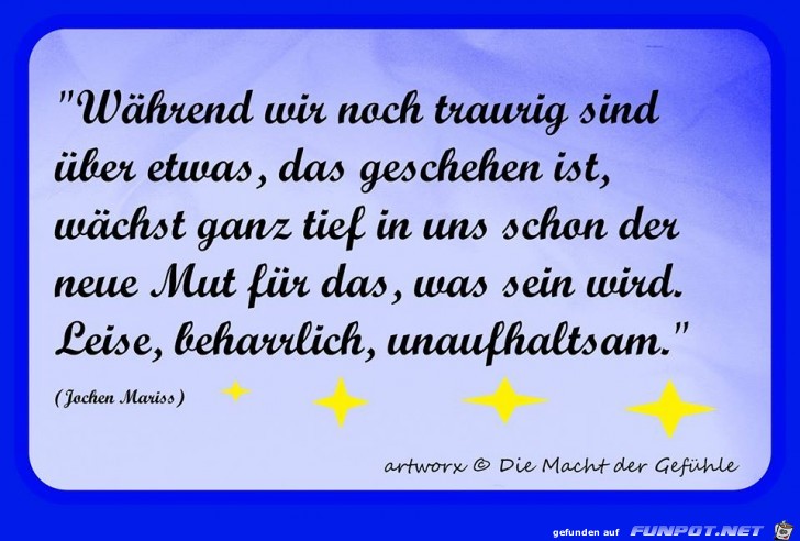 Whrend wir noch traurig sind...