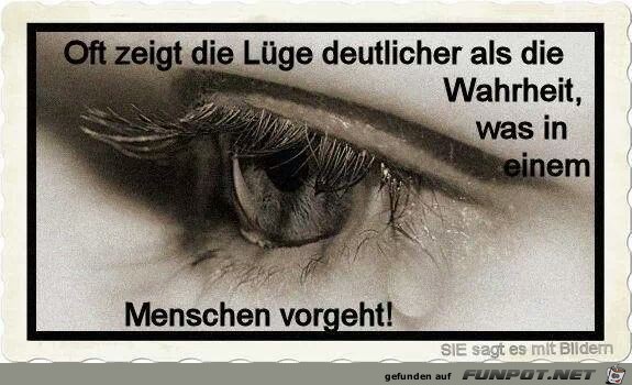 Oft zeigt die Lüge deutlicher... Oft zeigt die Lüge deutlicher...