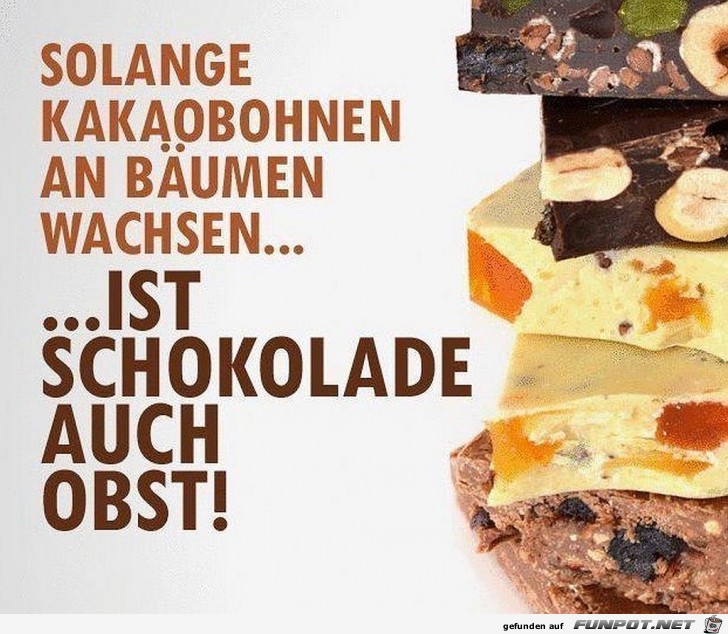 Schokolade als Obst