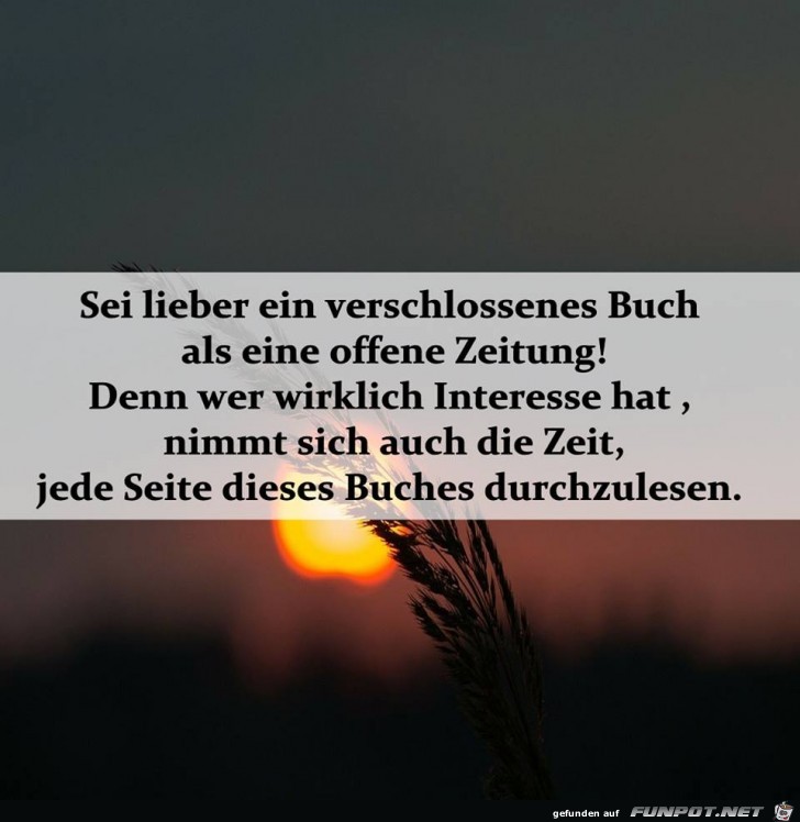 Sei lieber ein verschlossenes Buch Sei lieber ein verschlossenes Buch