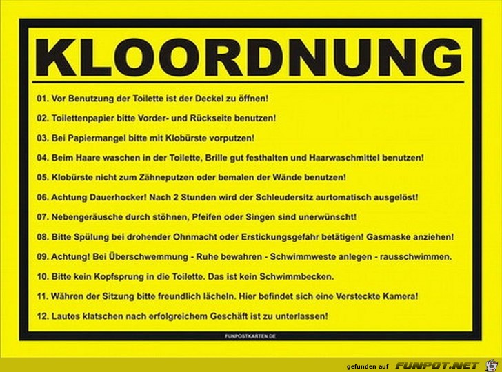 Kloordnung Kloordnung
