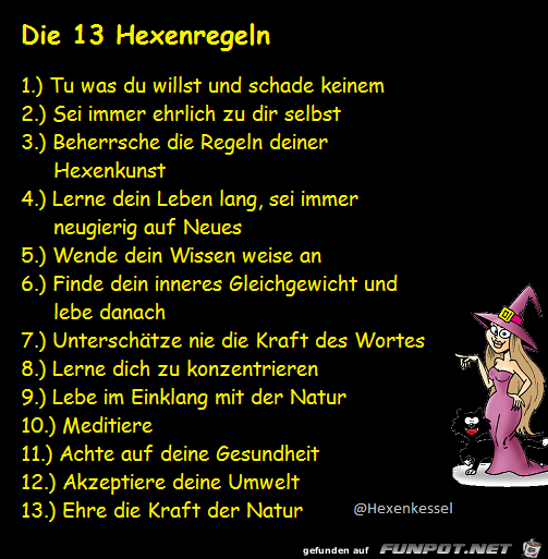 Die 13 Hexenregeln