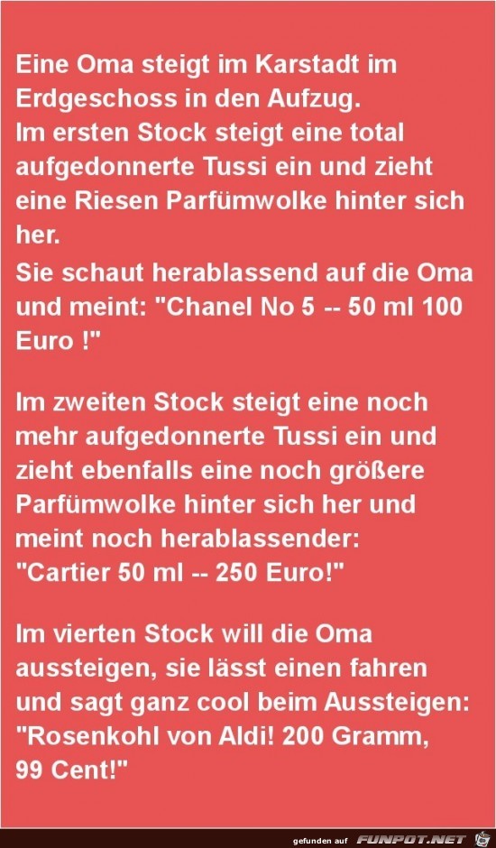 Oma im Aufzug Oma im Aufzug