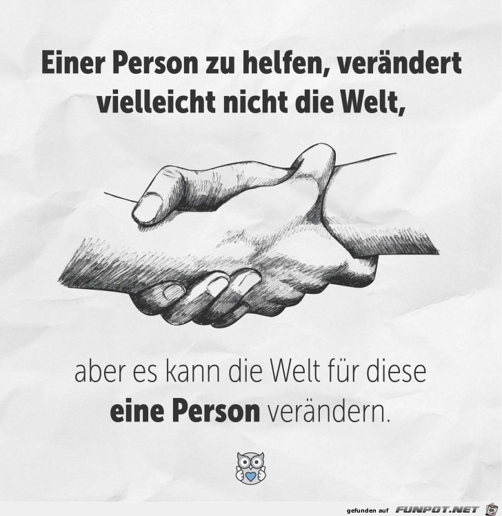 einer Person zu helfen