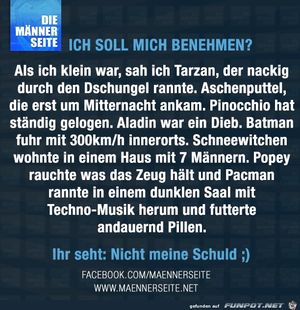 Ich soll mich benehmen Ich soll mich benehmen