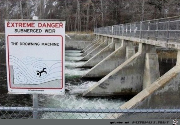 Warnung - Ertraenkungsmaschine