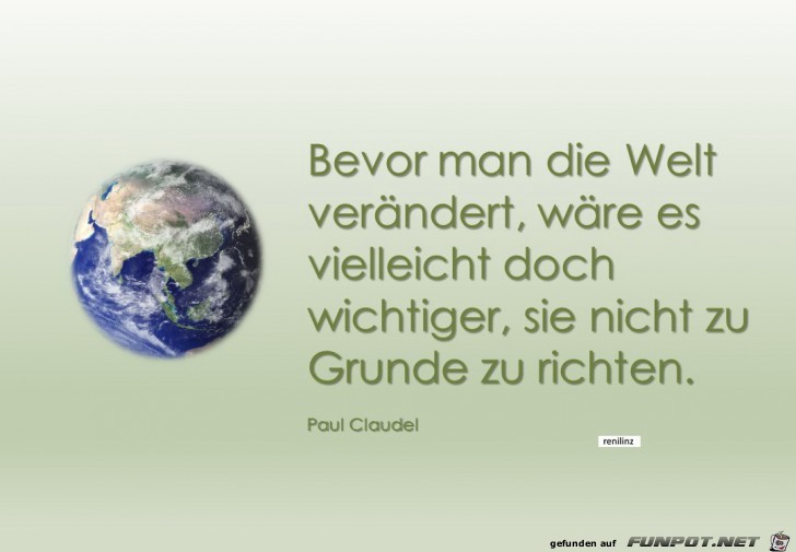 Bevor man die Welt veraendert