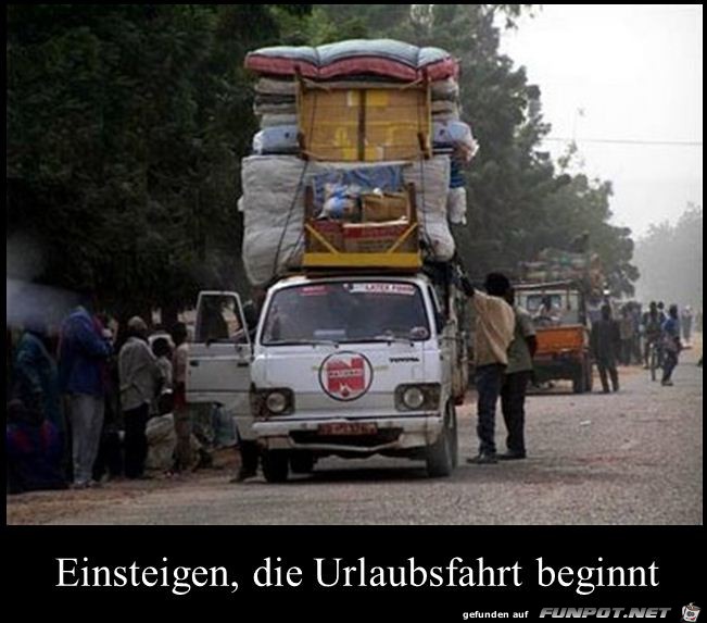 die Urlaubsfahrt beginnt die Urlaubsfahrt beginnt