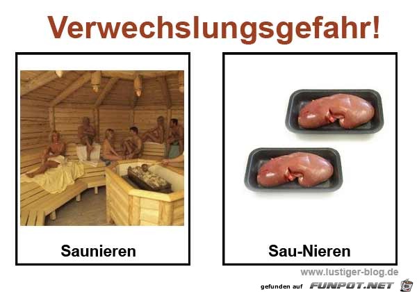 Achtung - Verwechslungsgefahr