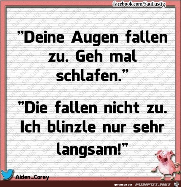 Deine Augen fallen zu