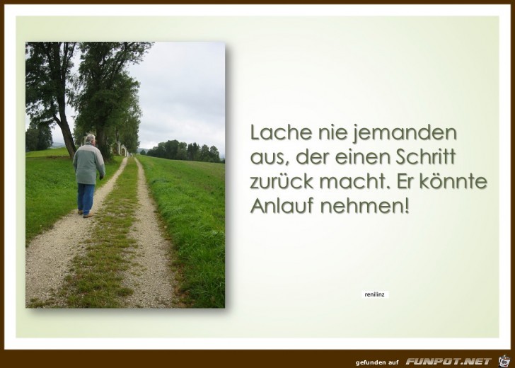 Lache nie jemanden aus Lache nie jemanden aus