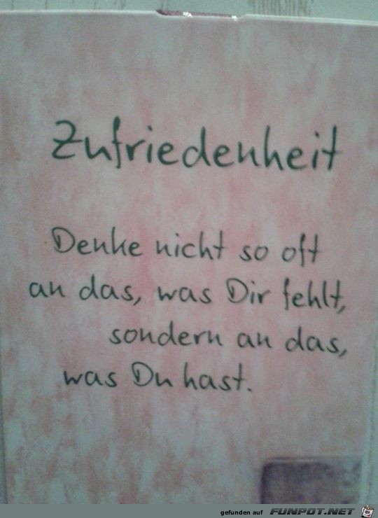 Zufriedenheit Zufriedenheit