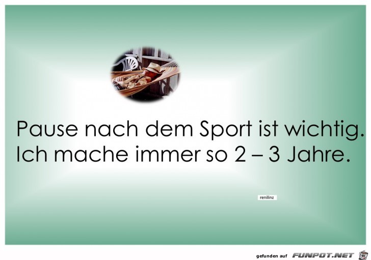 Pause nach dem Sport Pause nach dem Sport