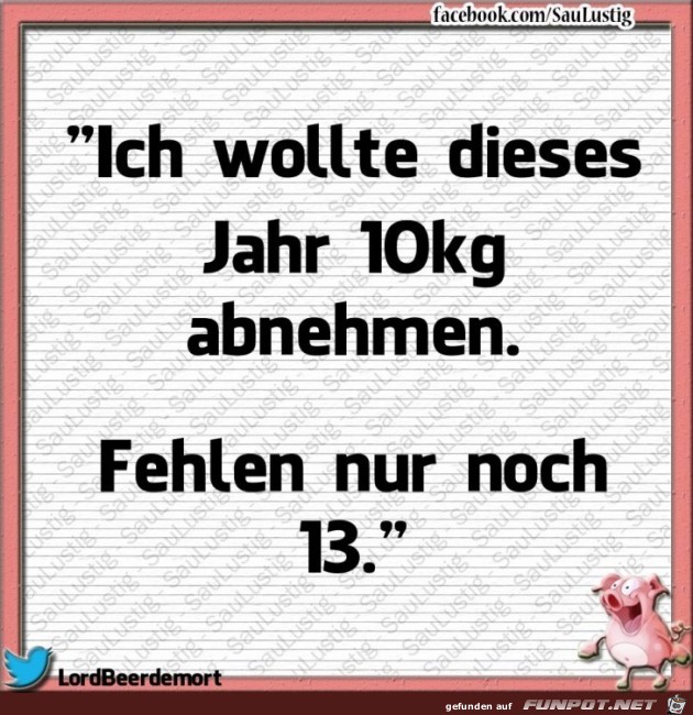 Wollte dieses Jahr 10kg abnehmen