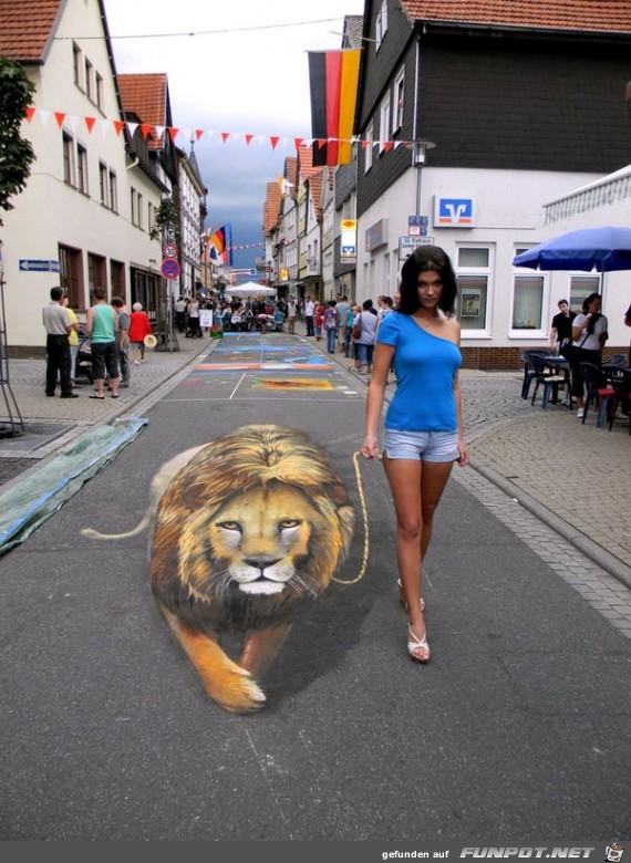 Super schne Brgersteigkunst (Bodenmalerei)