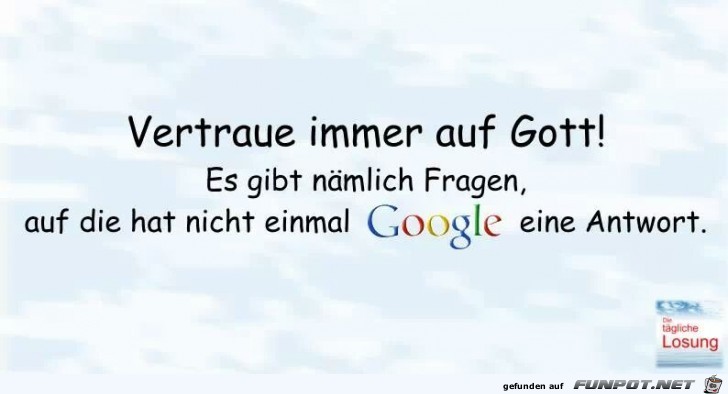 Vertraue immer auf Gott... Vertraue immer auf Gott...