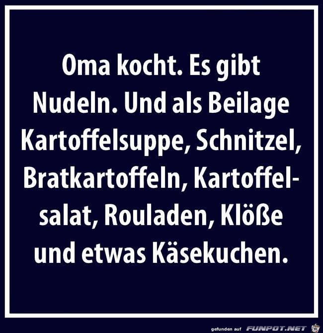 Oma kocht Oma kocht