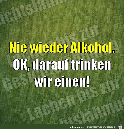 Alkohol ist nicht immer eine Lsung :-)