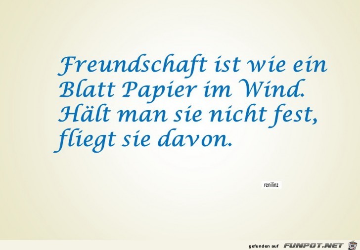 Freundschaft ist wie ein Blatt Papier