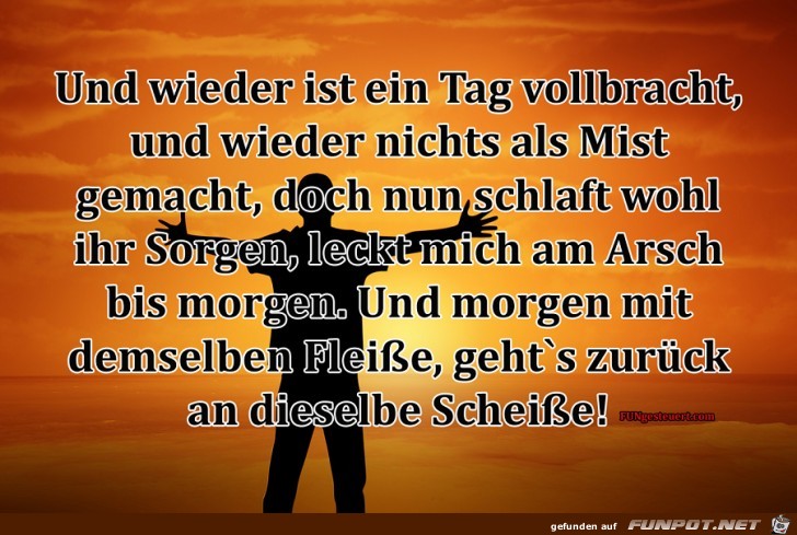 tagesmotto tag vollbracht und nichts als mist gemacht es ge